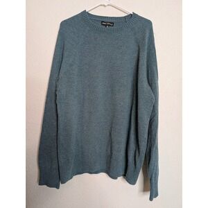 J Crew Mercantile Mens XL Crewneck Sweater Blue Knit Pullover Long Sleeve Wool‎